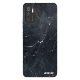 Átlátszó szilikon tok az alábbi mobiltelefonokra Xiaomi Poco M3 Pro 5G - Black marble