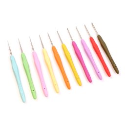 Horgolótű készlet, ergonómikus szilikon nyéllel 10db - Opry - 0.5-3mm