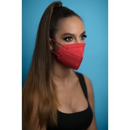 Jada 7-rétegű FFP3 CE 0370 szelep nélküli fülpántos piros maszk - 20 db - piros