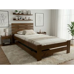 PARIS magasított ágy 90x200 cm, tölgyfa Ágyrács: Ágyrács nélkül, Matrac: Coco Maxi 20 cm matrac