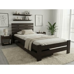 PARIS magasított ágy 90x200 cm, diófa Ágyrács: Léces ágyrács, Matrac: Deluxe 10 cm matrac