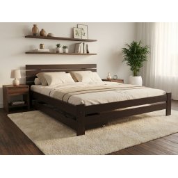 PARIS magasított ágy 140x200 cm, diófa Ágyrács: Léces ágyrács, Matrac: Deluxe 10 cm matrac