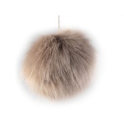Műszőrme bojt, pompon, Ø8cm, 750525, barna
