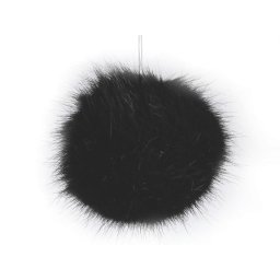 Műszőrme bojt, pompon, Ø8cm, 750525, fekete