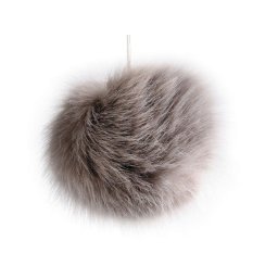 Műszőrme bojt, pompon, Ø8cm, 750525, barnás