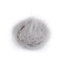 Műszőrme bojt, pompon, Ø8cm, 750525, világos szürke