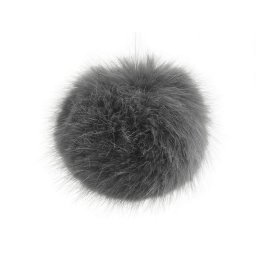 Műszőrme bojt, pompon, Ø9cm, 750526, sötét szürke