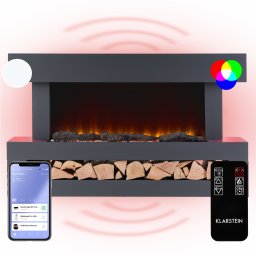 Klarstein Studio Light & Fire 3 Smart, kandalló, 1000/2000 W, MDF, WiFi Control (ACO7-Studio L&F 3 B)