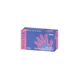 Maxter nitril púdermentes ujjvégeken bordázott vizsgálókesztyű (3,6 g) - Kék - 200 db - XS