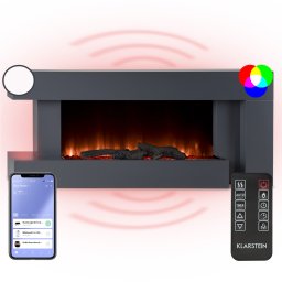 Klarstein Studio Light & Fire 2 Smart, kandalló, 1000/2000 W, MDF, WiFi Control (ACO7-Studio L&F 2 B)