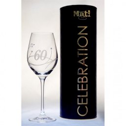 Üveg pohár swarovski dísszel bor 360ml Celebration 60yr