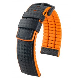 Hirsch Ayrton borjúbőr, fekete/narancs, 24/22L