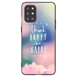 Fekete szilikon tok az alábbi mobiltelefonokra OnePlus 8T - Think happy be happy