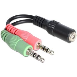 Delock Átalakító kábel 3,5mm Jack-2x3,5mm Jack anya/apa PN: DELOCK-65459