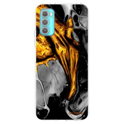 Átlátszó szilikon tok az alábbi mobiltelefonokra Motorola Moto G60 - Black Gold