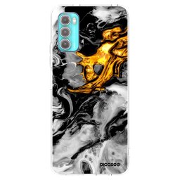 Átlátszó szilikon tok az alábbi mobiltelefonokra Motorola Moto G60 - Black Gold 2