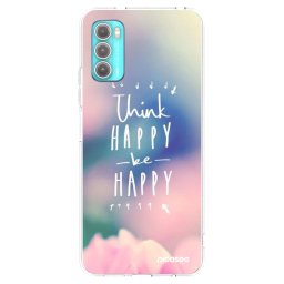 Átlátszó szilikon tok az alábbi mobiltelefonokra Motorola Moto G60 - Think happy be happy