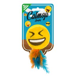 Catmoji Emoji Cat Laughy macskagyökérrel tollas macskajáték