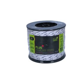 ZoneGuard Plus kerítés zsinór 5 mm fehér és fekete 200 m istálló állattartás villanypásztor szalag
