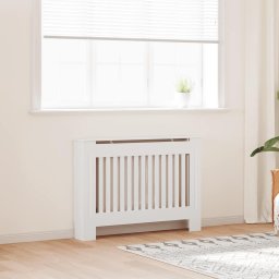 vidaXL Fehér szerelt fa radiátorburkolatos szekrény 112 cm