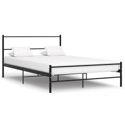 vidaXL fekete fém ágykeret fejtámlával matrac nélkül 140x200 cm