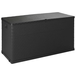 vidaXL antracitszürke PP rattan kerti tárolóláda 120 x 56 x 63 cm