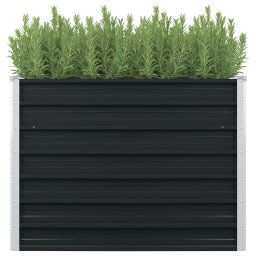 vidaXL antracitszürke horganyzott acél kerti magaságyás 100x100x77 cm
