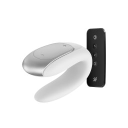 Satisfyer Double Fun - okos, akkus, vízálló, rádiós párvibrátor ,fehér.