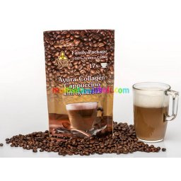 Ayura Herbal Kollagén Cappuchino, instant, 17 adag, 250g Családi csomag - Stéviával édesített és növényi pálmatejjel készült