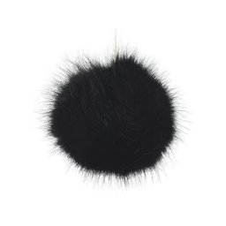 Műszőrme bojt, pompon, Ø9cm, 750526, fekete