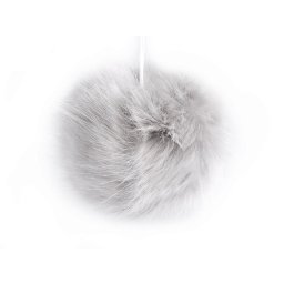 Műszőrme bojt, pompon, Ø9cm, 750526, világos szürke