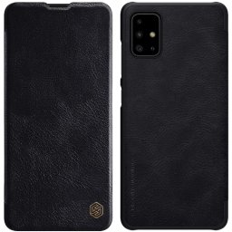 Nillkin Qin kinyitható műbőr védőtok Samsung Galaxy A71 (fekete)