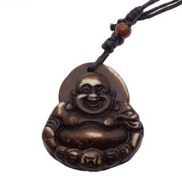 BUDDHA SÖTÉTBARNA CSONT NYAKLÁNC