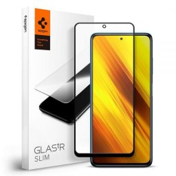 Spigen Glass FC edzett képernyővédő üvegfólia Xiaomi Poco X3 Pro / X3 NFC (fekete kerettel)
