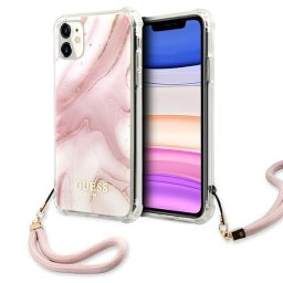 Guess Marble Collection iPhone 11 telefontok (rózsaszín)