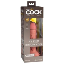 King Cock Elite 6 - tapadókorongos, élethű dildó (15 cm, testszínű)