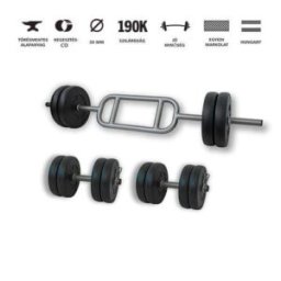 GazoFitness® Hardcore Szett Bicepsz-Tricepsz Rudas 45 Kg