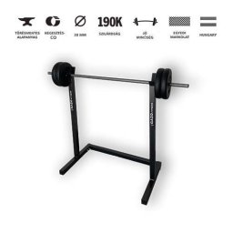 GazoFitness® Hardcore Készlet (Súlytartó állvány + Egyenes rudas súlyzó 25 Kg)