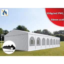 8x16m 2,6m oldalmagasságú Professional rendezvénysátor Tűzálló 550g/m2 PVC ()