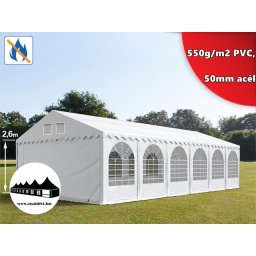 5x12m 2,6m oldalmagasságú Professional rendezvénysátor Tűzálló 550g/m2 PVC ()