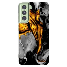 Átlátszó szilikon tok az alábbi mobiltelefonokra Samsung Galaxy S21 FE 5G - Black Gold
