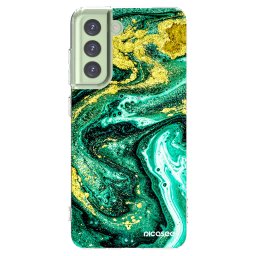 Átlátszó szilikon tok az alábbi mobiltelefonokra Samsung Galaxy S21 FE 5G - Green Gold
