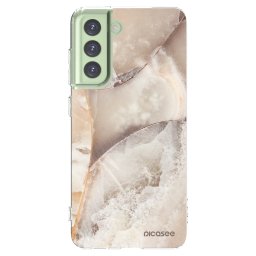 Átlátszó szilikon tok az alábbi mobiltelefonokra Samsung Galaxy S21 FE 5G - Cream marble
