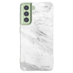 Átlátszó szilikon tok az alábbi mobiltelefonokra Samsung Galaxy S21 FE 5G - White marble