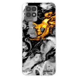 Átlátszó szilikon tok az alábbi mobiltelefonokra Realme 8i - Black Gold 2