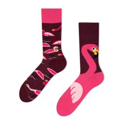 Flamingós felemás vidám zokni - 40-44