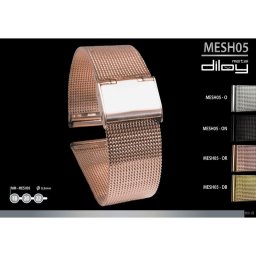 Diloy acél MESH óraszíj, rozé arany, 22mm