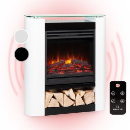Klarstein Studio 5 Arc, elektromos kandalló, 1800 W, LED lángok, ventilátor, távirányító (FP6-Studio5ArcSmartW)