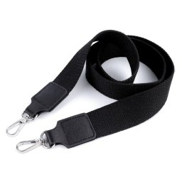 Textil táskapánt karabinerrel, 113cm, 790898, fekete