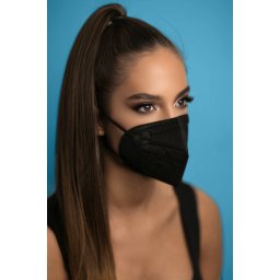 Jiada FFP2 CE 0370 szelep nélküli fekete maszk - 20 db - fekete